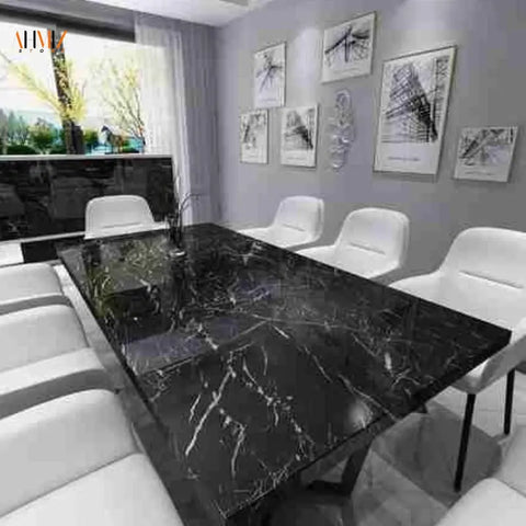 60cm × 200cm Self Adhesive Black / White Marble Sheet for Kitchen - Anti Oil and Heat Resistant Wallpaper - Gradit Mart