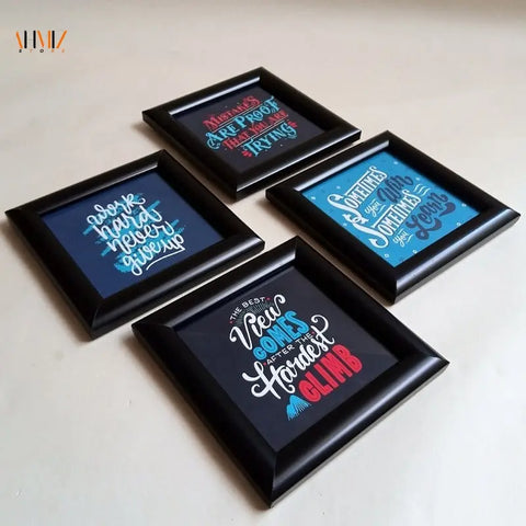 Pack of 4 Inspiration Motivational Quote Picture Frames Wall Hangings - Gradit Mart