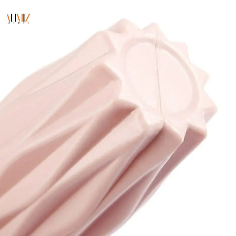 Unbreakable Tall Geometric Plastic Vase, Imitation Ceramic Flower Pot Home Office Decor(White Green Pink) - Gradit Mart