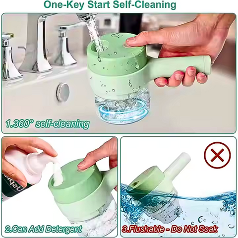 4 in 1  Multifunctional Handheld Electric Vegetable Chopper Cutter Slicer @iamnaveedhanif