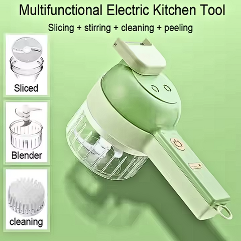4 in 1  Multifunctional Handheld Electric Vegetable Chopper Cutter Slicer @iamnaveedhanif