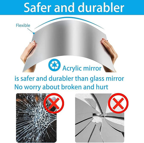 Self Adhesive Non-Glass Acrylic Mirror Sticker Sheets @iamnaveedhanif