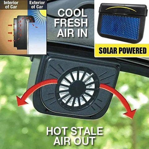 Solar Powered Car Fan Auto Window Fan Colder - Gradit Mart